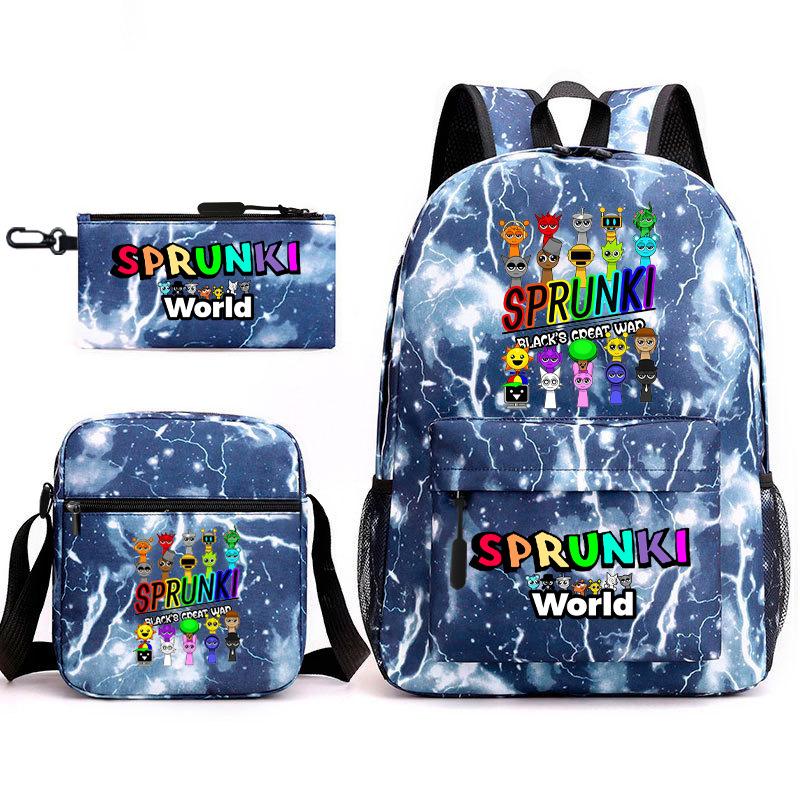 Rhythm box cartoon animation primary school schoolbag sprunki fourth grade lightweight burden reduction large capacity backpack bag