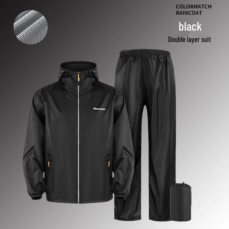 Unisex Lichtgewicht Regenjas & Broek Set, Anti-Stortbui, Waterdicht, Ideaal voor Fietsen, Voedselbezorging & Elektrisch Motorrijden.