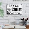 2D Flat, 1pc "I Can Do All Things Through Christ" Volleyball Aluminium Sign 8x12 Inch - Philippians 4:13 Bible Verse, Volleyball Player Silhouette