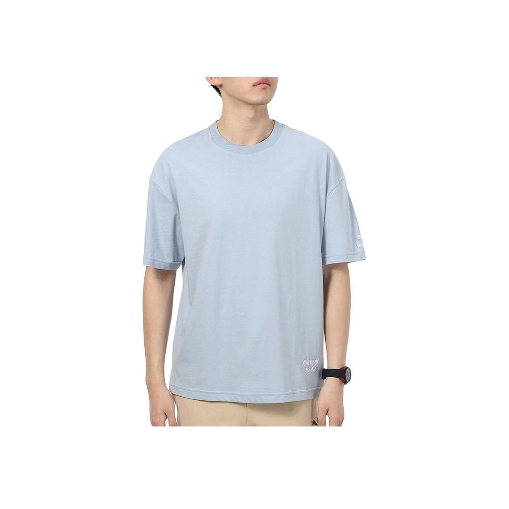 Puma American Retro Fun Print Sports Crew Neck Short Sleeve T-Shirt Men Tops Light-Blue 533104-61