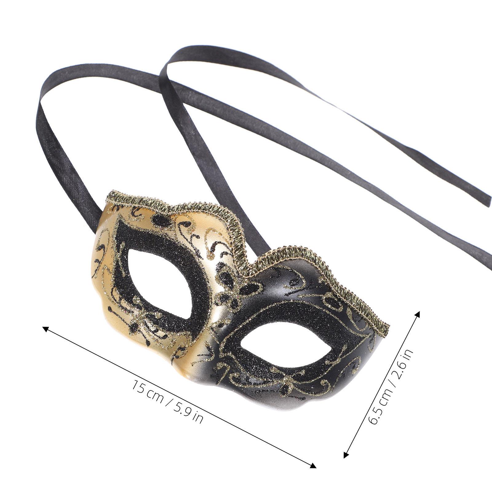 

Exquisite Gold Glitter Half Mask for Festival Party Halloween Carnival Masquerade Event Cosplay Decorative Wearable чёрный