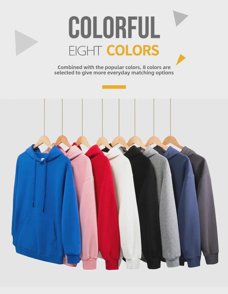 Autumn 320g Unisex Loose Fit Double-Sided Hooded Cotton Blend Sweatshirt