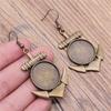 Drop & Dangle Earring Round Ear Hook Glass Cabochon Base Setting Tray Minimalist Jewelry ComponentsEarring Size 18x19mm QE025