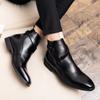 Men's autumn and winter boots Minimalist gentleman style Party or work business suit Black brown Outdoor leather shoes Hot