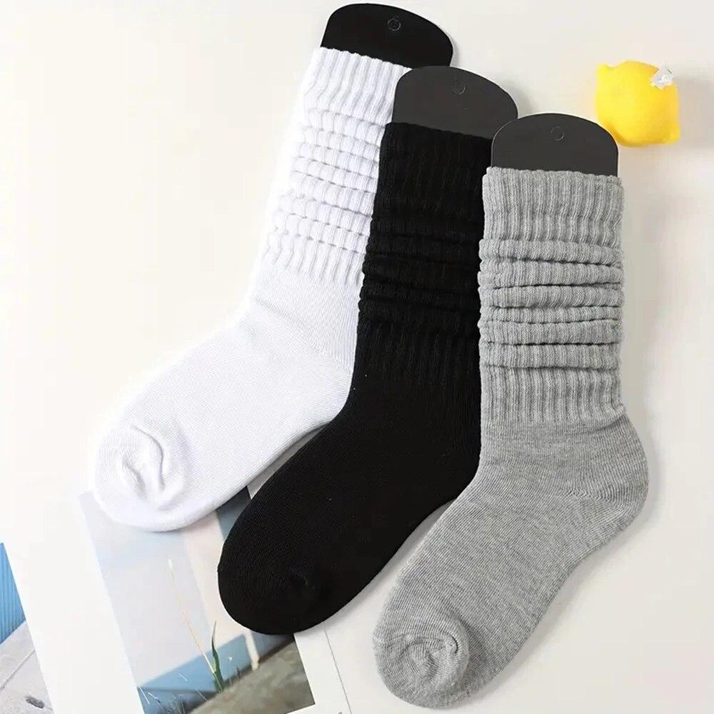 3/6 Pairs Pleated Mid Length Socks Women's Fashion Lolita Bubble Socks Comfort Non Pilling Autumn Versatile Girl Elephant Socks