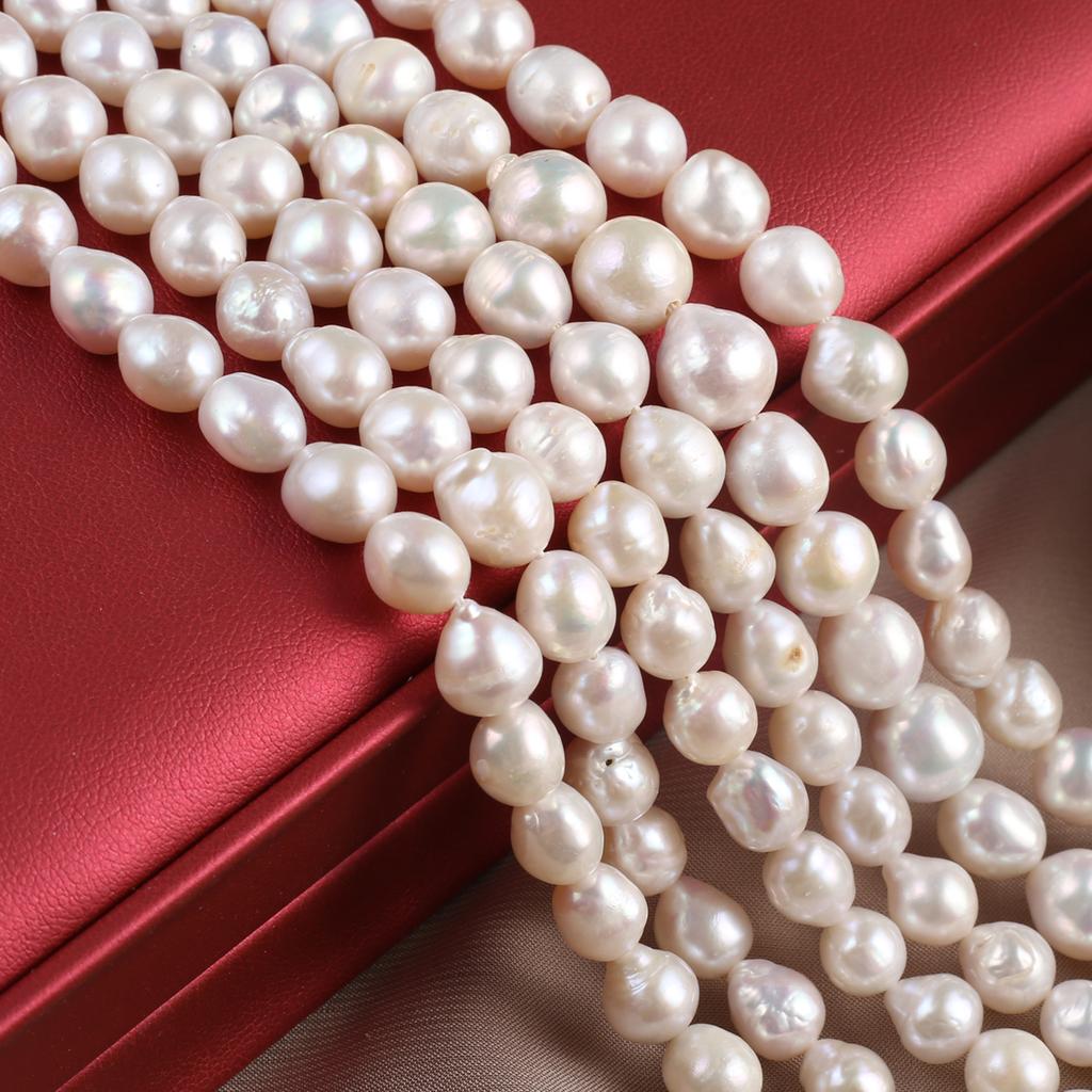 1String, Fashion Women's Natural Freshwater Pearls, 8-9 Mm, Drop Shape Pearl Beads for DIY Necklaces, Bracelets Accessories, Jewelry Making 36cm