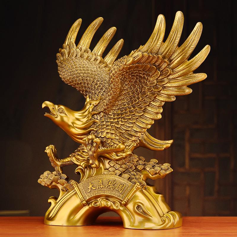 Grand Vision Eagle Figurine: Wealth & Prosperity Décor for Living Room, TV Stand, or Desk—Ideal for Housewarming and Company Celebrations