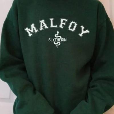 Felpa Malfoy Felpe House Dark Academia Girocollo Felpa College Pullover manica lunga unisex Felpe con cappuccio autunno inverno
