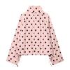 Women Polka Dot Jacket Vintage Stand Collar Cropped Jackets Zip Up Coat Casual Fashion Coat Fall Spring Jacket with Pockets