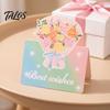 Decorative Floral Greeting Cards 10Pcs 3D Flower Thank You Card, Bouquet Best Wishes Note Appreciation Gifts for Anniversary, Mother's Day, Teachers'