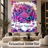 Butterfly (252) Theme Wall Tapestry Customized With Name Text Personalized Hanging Tapestry For Bedroom Living Room Decor