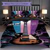 1PC Music, guitar Theme Bedding Quilt Set Quilt Cover Pillowcase Home Decoration Birthday Gift (1 * duvet cover + 9 * pillowcase, without core)