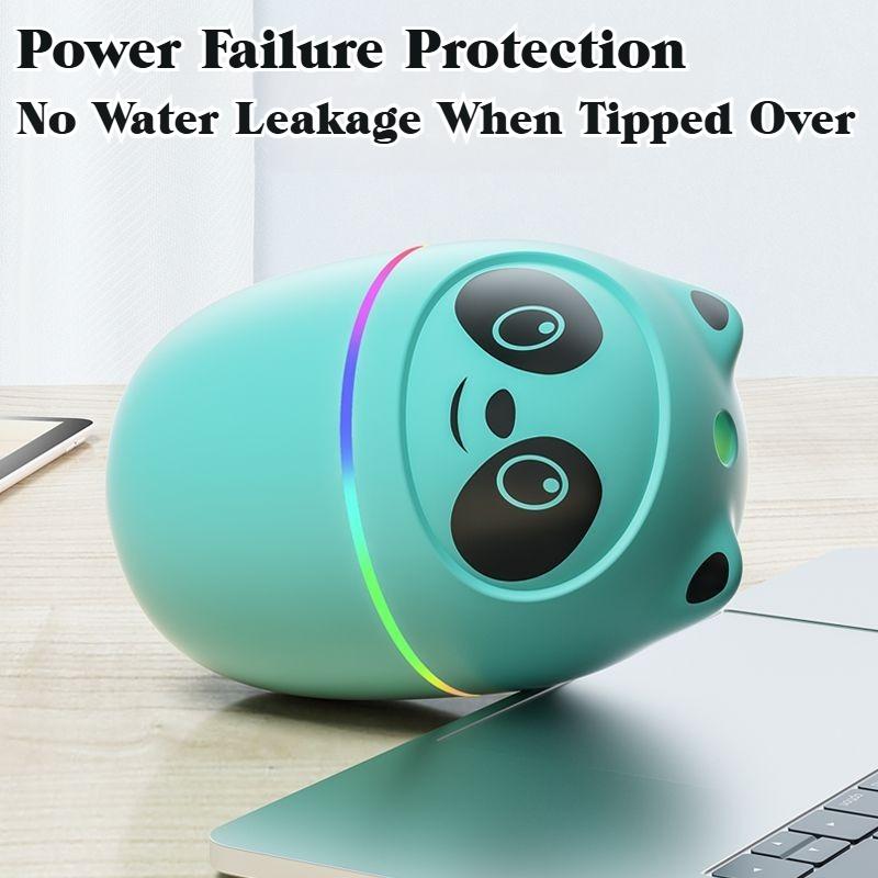 Portable Cute Panda USB Humidifier Aroma Diffuser Night Light Cool Mist Plant Purifier for Household Desktop Travel