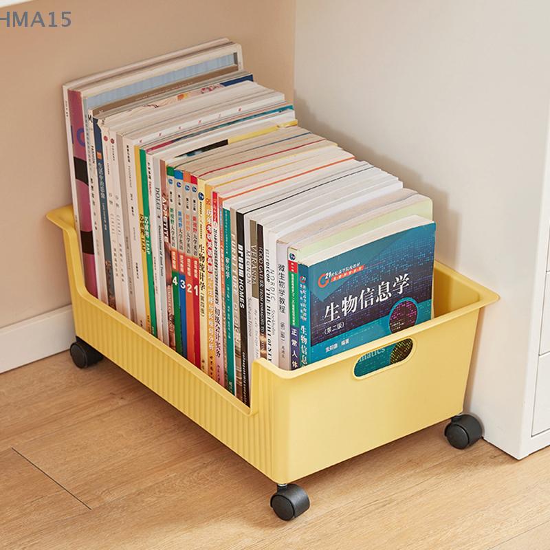 Desktop Aufbewahrungsbox Große Öffnung Boden Scrollrad Drehräder Große Kapazität Buch Kleinkram Aufbewahrungskorb