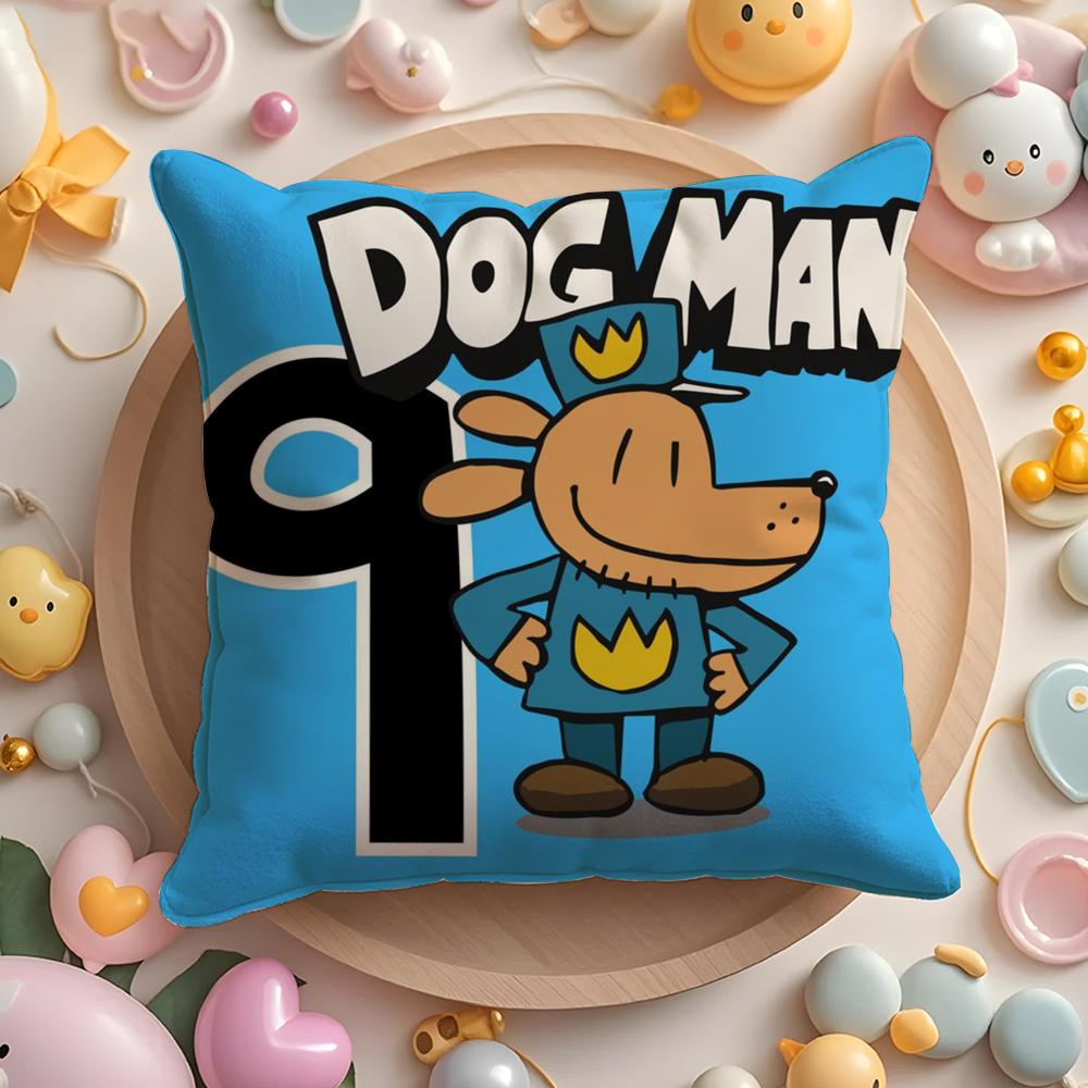 Comic Cartoon Dogmans Pillow Case Soft Plush Fabric Double-Sided Printed Cushion Cover Warm Winter Sofa Pillow Case