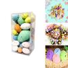 Set Of 35 Colorful Painting Easters Eggs Decorations Foam Spotted Bird Eggs Ornament Handmade Wreath Accessories