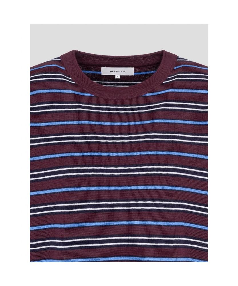 Binpolleidiseu Striped Short Sleeve Pullover Wine (Bf6751C05Z)