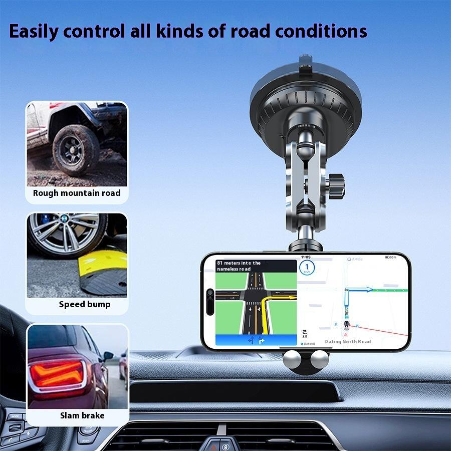 X037 Short Type Car Phone Holder Suction Cup Base Long Arm Cellphone Bracket