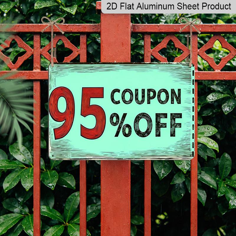 2D Flat, Bohemian Aluminium Coupon Board Wall-Mounted Suitable for Christmas, Thanksgiving, Easter & Hanukkah - Discount Voucher Display Sign with