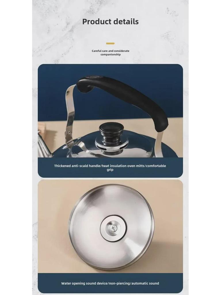 Bollitore in acciaio inossidabile 304 di grande capacità per la cottura domestica, a gas e a induzione