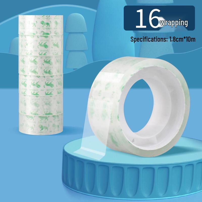 Transparent High-Viscosity Adhesive Tape, 12mm Narrow Roll for Students and Children