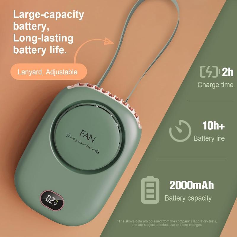 Portable Hanging Neck Fan Mini Cooling Waist Fans Bladeless USB Rechargeable Sports Cooler Fan Long Endurance for Outdoor Sports
