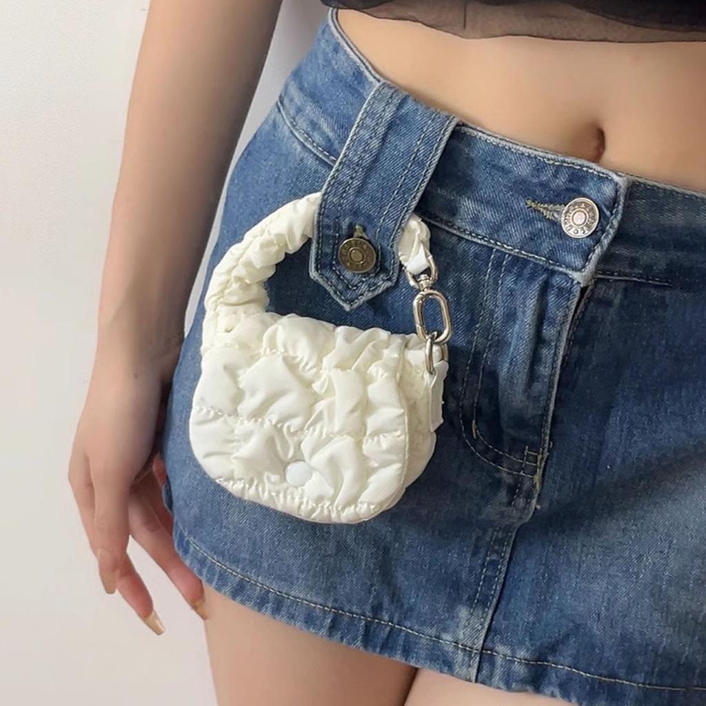 Mini Change Bag, Pendant Clutch Bag, Autumn And Winter Cloud Pleated Bag, Portable Decorative Versatile Small Bag.