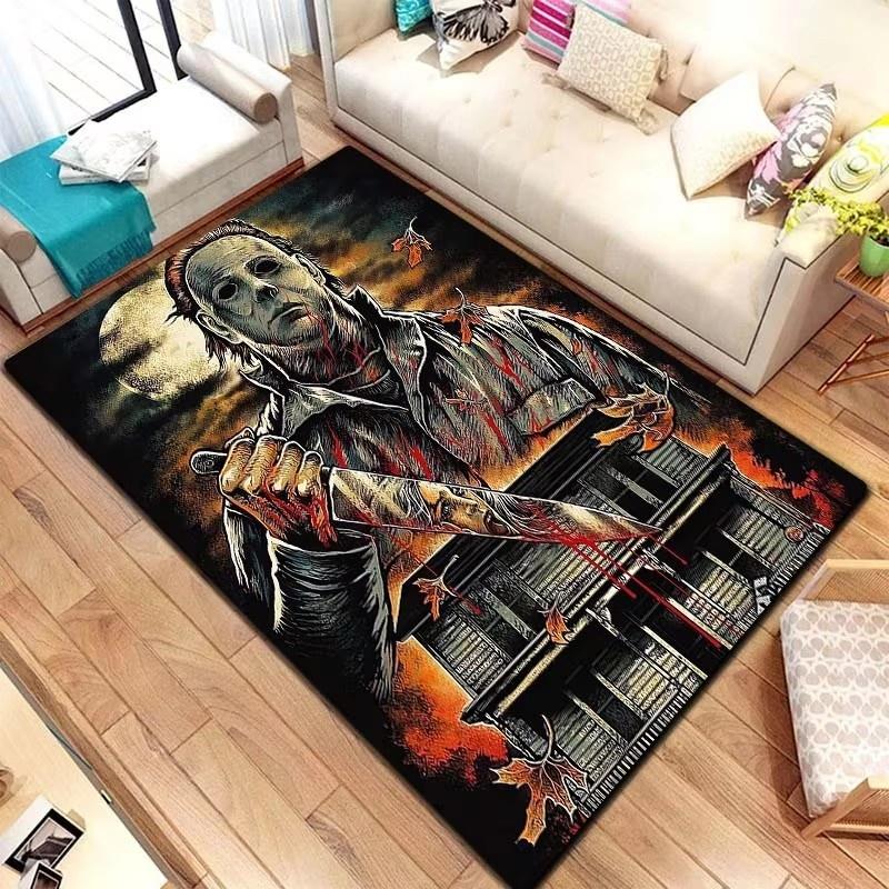 Horror Movie Bedroom Bedside Large Carpet Non Slip Soft Hallway Floor Door Mats Sofa Coffee Table Area Rugs for Home Decoration