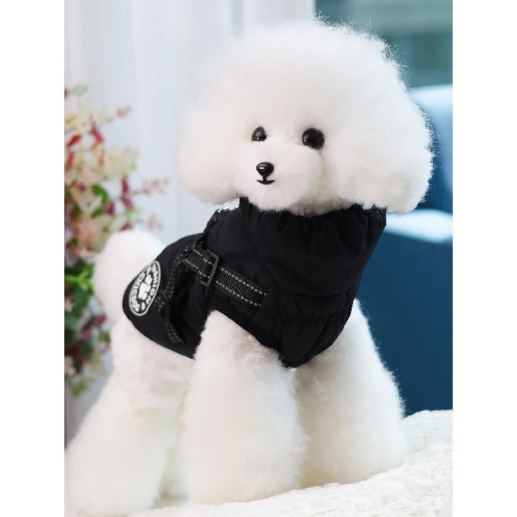 Comes with a Traction Ring, Pet Coat, Jacket, Three-layer Thick Warm Dog Clothing, Autumn and Winter Waterproof Fabric, Small an