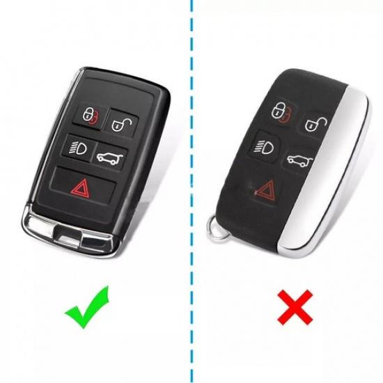 For Land Rover Jaguar Metal Car Key Fob Cover Keychain Accessories Carbon Fiber