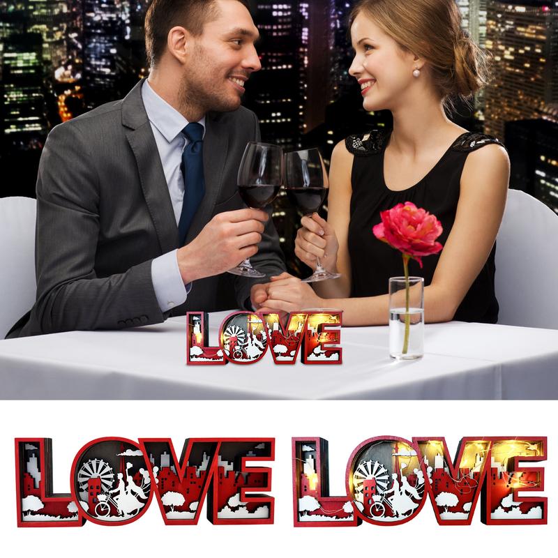 1pc Love Word Table Top Sign Home Design Art Ornament Three-dimensional Valentine's Day LOVE Romantic Crafts Home Decor Gifts