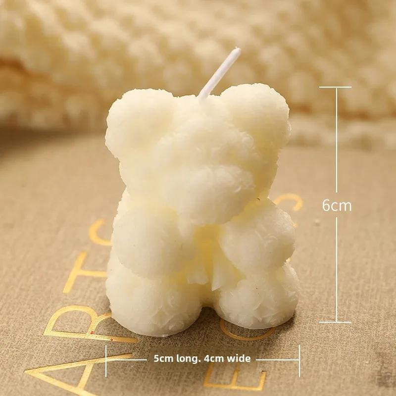 Rose Bear Shaped Aromatherapy Candle Fragrance Birthday Gift Candle Atmosphere Creative Companion Gift