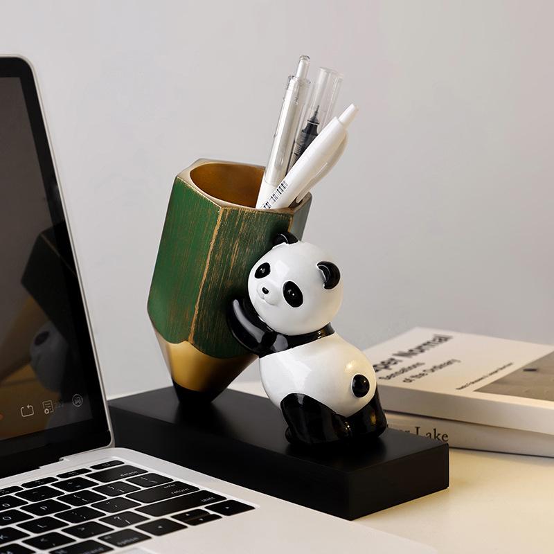 Creative Panda Pencil Holder - Cute Desk Ornament & Gift for Kids and Friends, Ideal for Birthday Decorations
