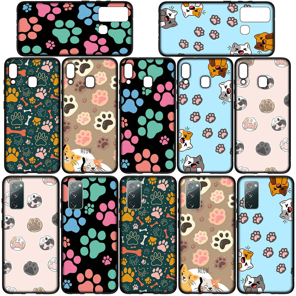 Phone Case for iPhone 17 16 15 Plus X XR 16E Huawei P30 P20 Lite Redmi Note 14 12 11 13 Pro Max OPPO A60 A80 A40 A18 A38 A54 Cartoon Dog Paw Cat Cover
