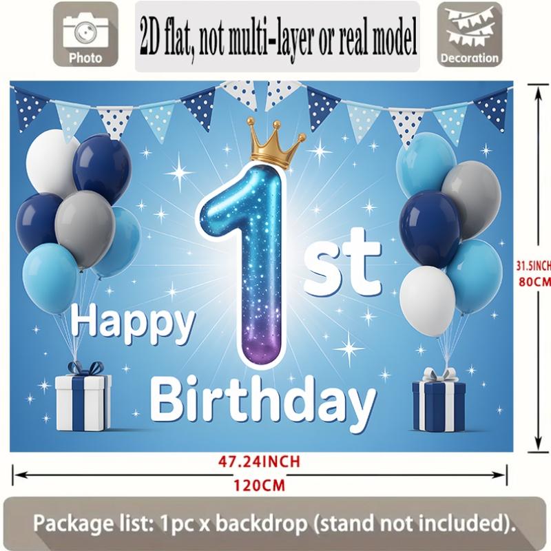First Birthday Banner, Christmas Halloween Photo Backdrop Wall Decor for Party