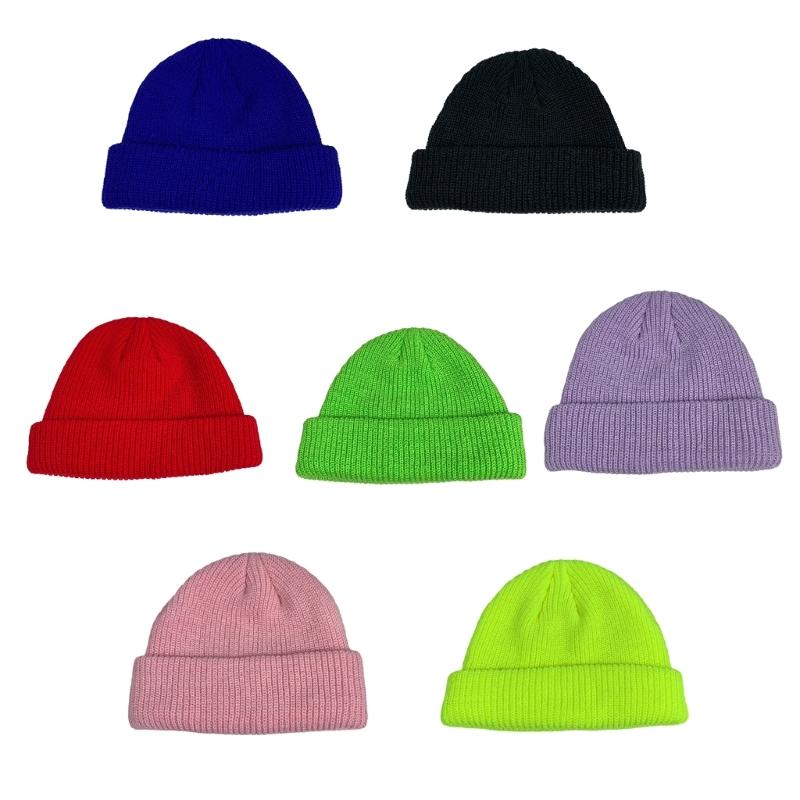 Elastic Windproof Beanies Knitted Solid Color Hat for Women Men Keep Ear Warm Hat Cold Weather Skiing Cycling Supplies