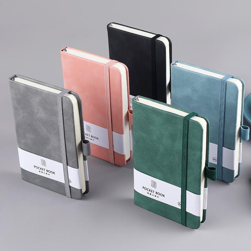 Portable A7 Color Elastic Band Notebook - Student Memo with Skin Feel Leather Cover