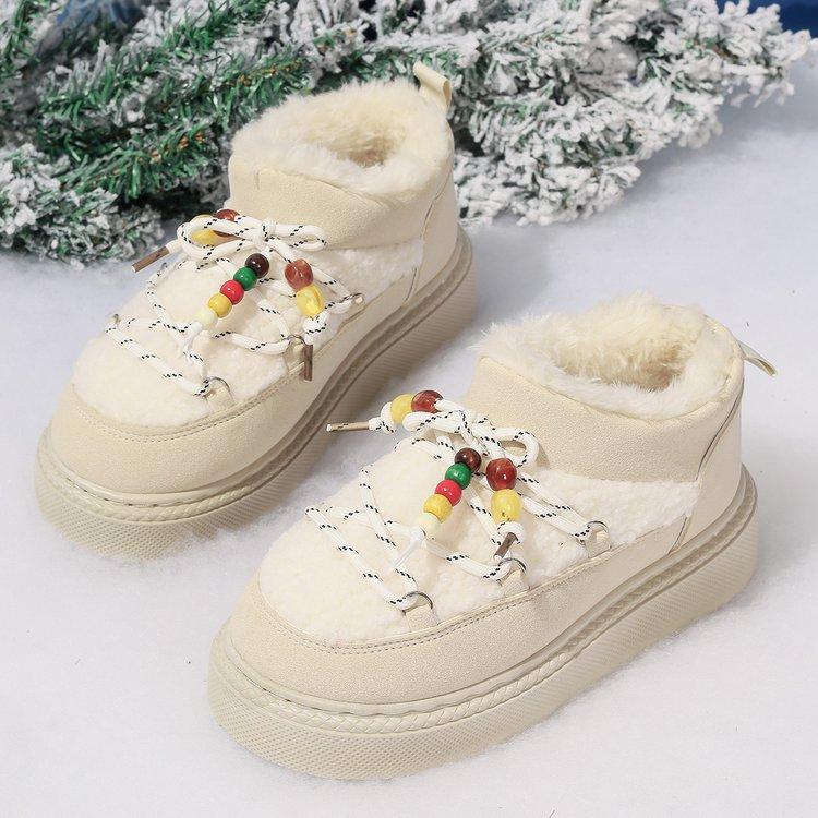Large size thick-soled snow boots for women's autumn and winter new velvet thickened warm cotton shoes for women