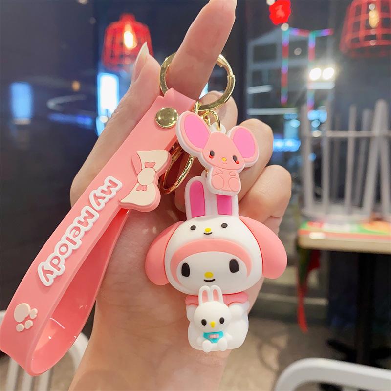 Cartoon Cute Girl Heart Pet Keychain Couple Bag Pendant Car Key Chain