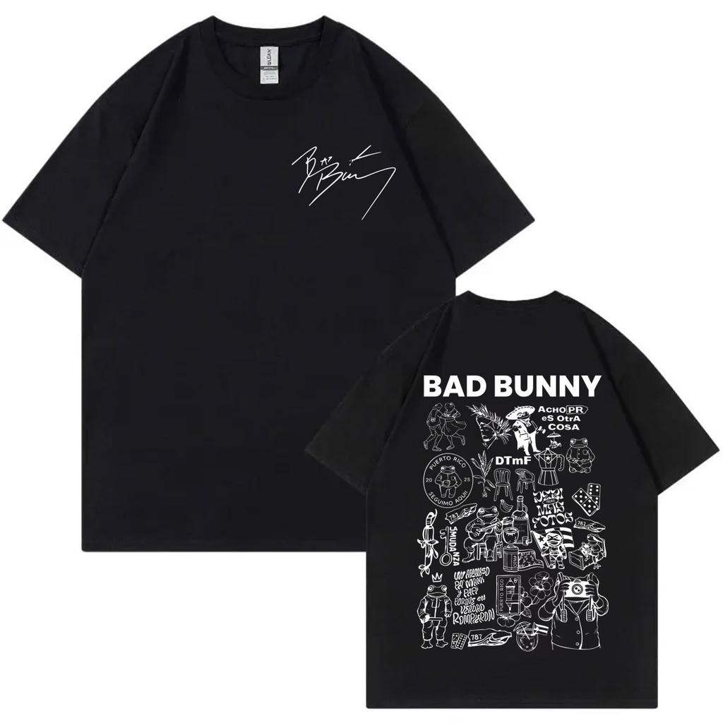Rapper Bad Bunny Album Print Tshirts Men Women Clothing Harajuku Hip Hop Tshirt Summer Fashion Casual Short Sleeve T Shirts