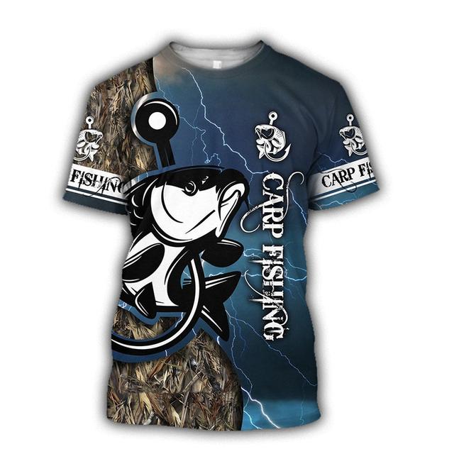 Fishing Graphic 3d Print Men's T-Shirt Summer Short Sleeve Tees Tops Harajuku Fashion Casual Oversized Man Clothing Camisetas