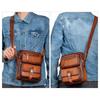 Whatna Antique-Tanned Natural Cowhide Leather One-Shoulder Bag for Men, Crossbody Bag, Shoulder Bag, Handbag, Clutch Bag, Vertical Chest Bag, Genuine