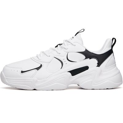 Life Collection Leather Upper Anti Slip Wear Resistant Low Top Chunky Sneakers Men's White Black Sneakers 111938822R-16