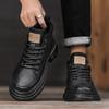 Microfiber Leather Martin Boots Retro Casual Thick-Soled Heightening Lace-Up Sports Cold Sticky Men'S Boots