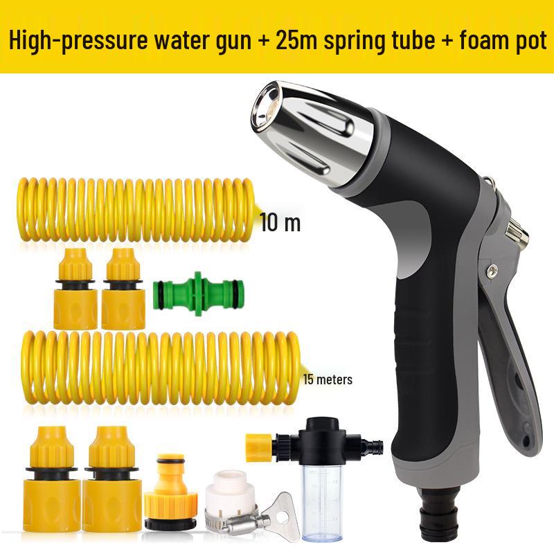 High-Pressure Car Wash Water Gun with Soft Hose and Spray Nozzle