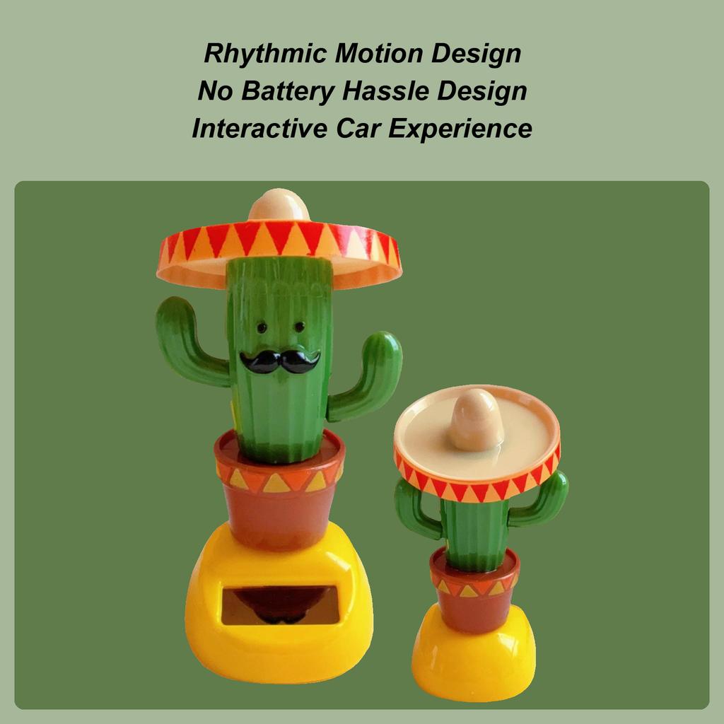 Dashboard Decor Solar Powered Funny Cactus Dancing Cute Dashboard Car Accessories For Auto Vehicle SUV Truck Sedan Driver