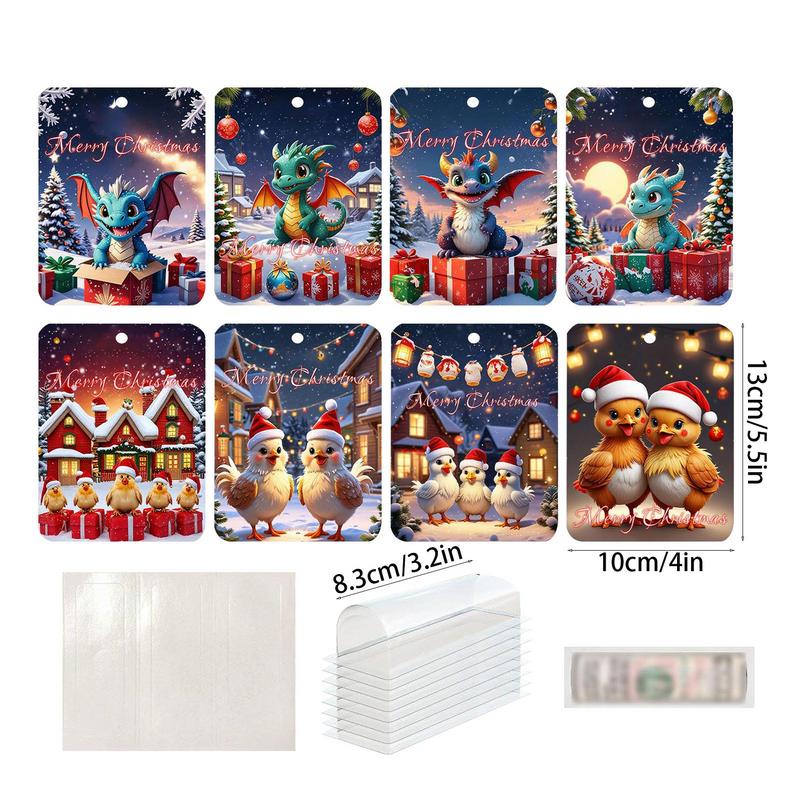 Christmas Money Holders 8X Animal Novelty Money Cash Card Holder Tree Decorations Paper Money Cash Holder Christmas Tree Pendant