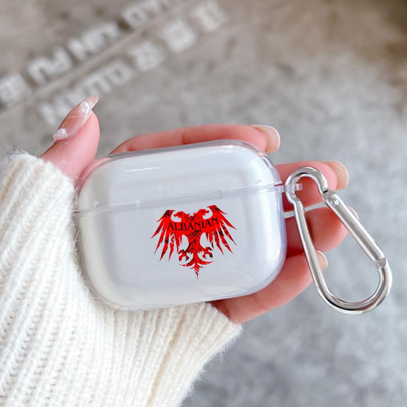 Soft Case for Apple Airpods 2 1 Earphone Cases With Hook Albania Albanians Flag For Airpod Pro 3 Pro2 Clear Protective Covers
