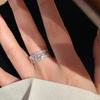Women Italian Brushed Harp Lace Ring Luxury Stackable Openwork Diamond Ring Simple and Elegant Fashion Jewelry