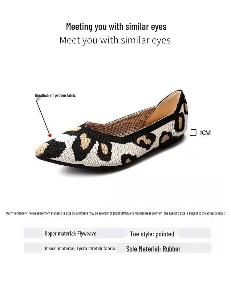 Classic Queen Women's Pointed Toe Fly-Knit Flats, Multicolor, Plus Size 41-43